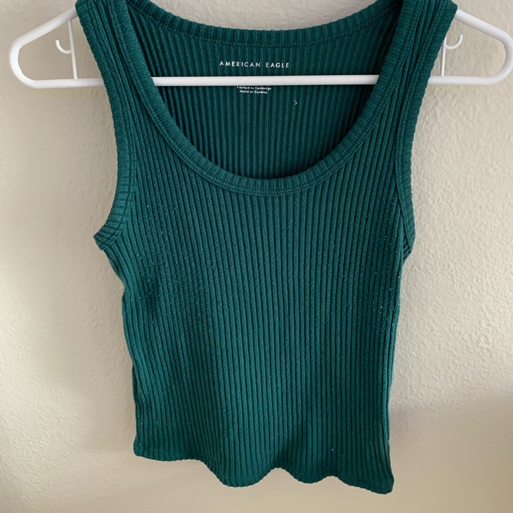 american eagle emerald green tank top-s
